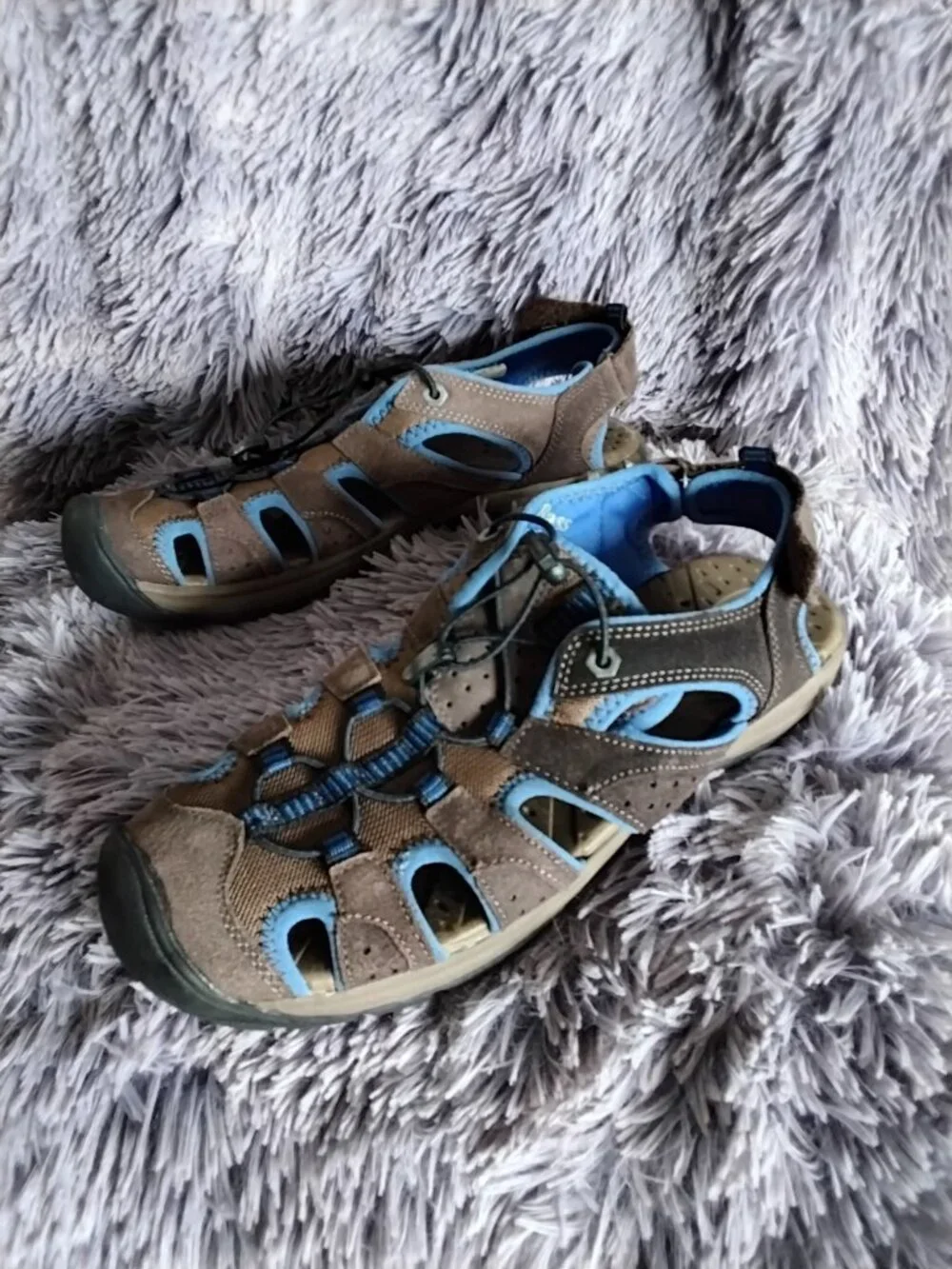 Bass Brand Leather and Mesh Closed Toe Mens Hiking Sandal, 10.5 M